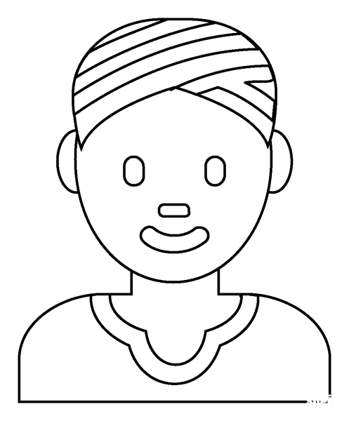 Woman Wearing Turban Emoji coloring page image