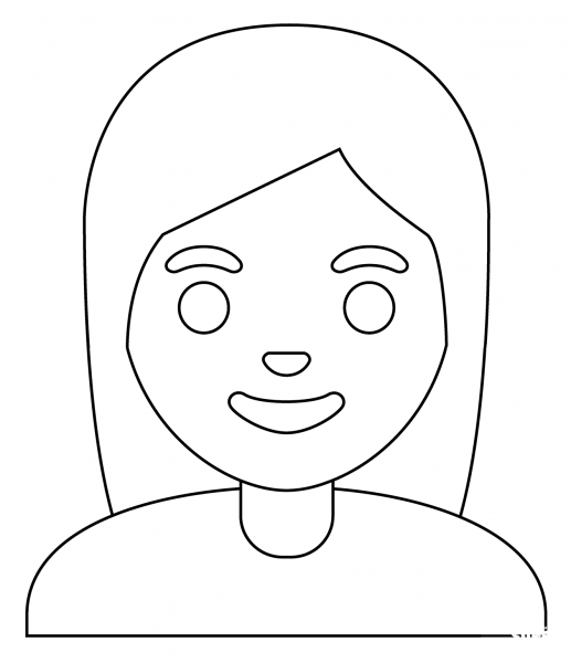 Woman White Hair Emoji coloring page image
