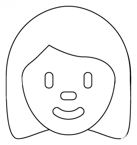 Woman White Hair Emoji coloring page image