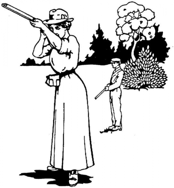 Woman With a Gun  coloring page image