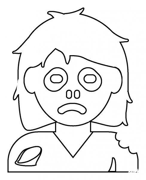 Woman Zombie Emoji coloring page image