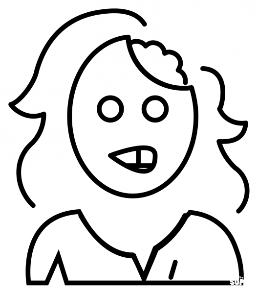 Woman Zombie Emoji coloring page image