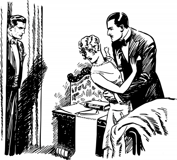 Womaniser and His Victim coloring page image