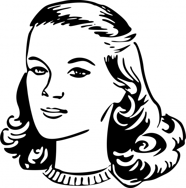 Womans Head coloring page image