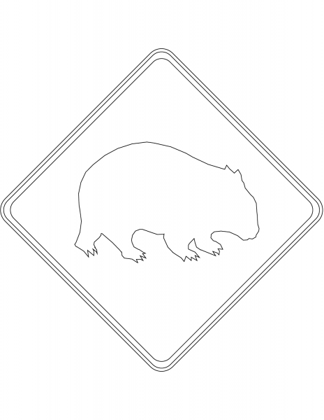 “Wombats” Sign in Australia coloring page image