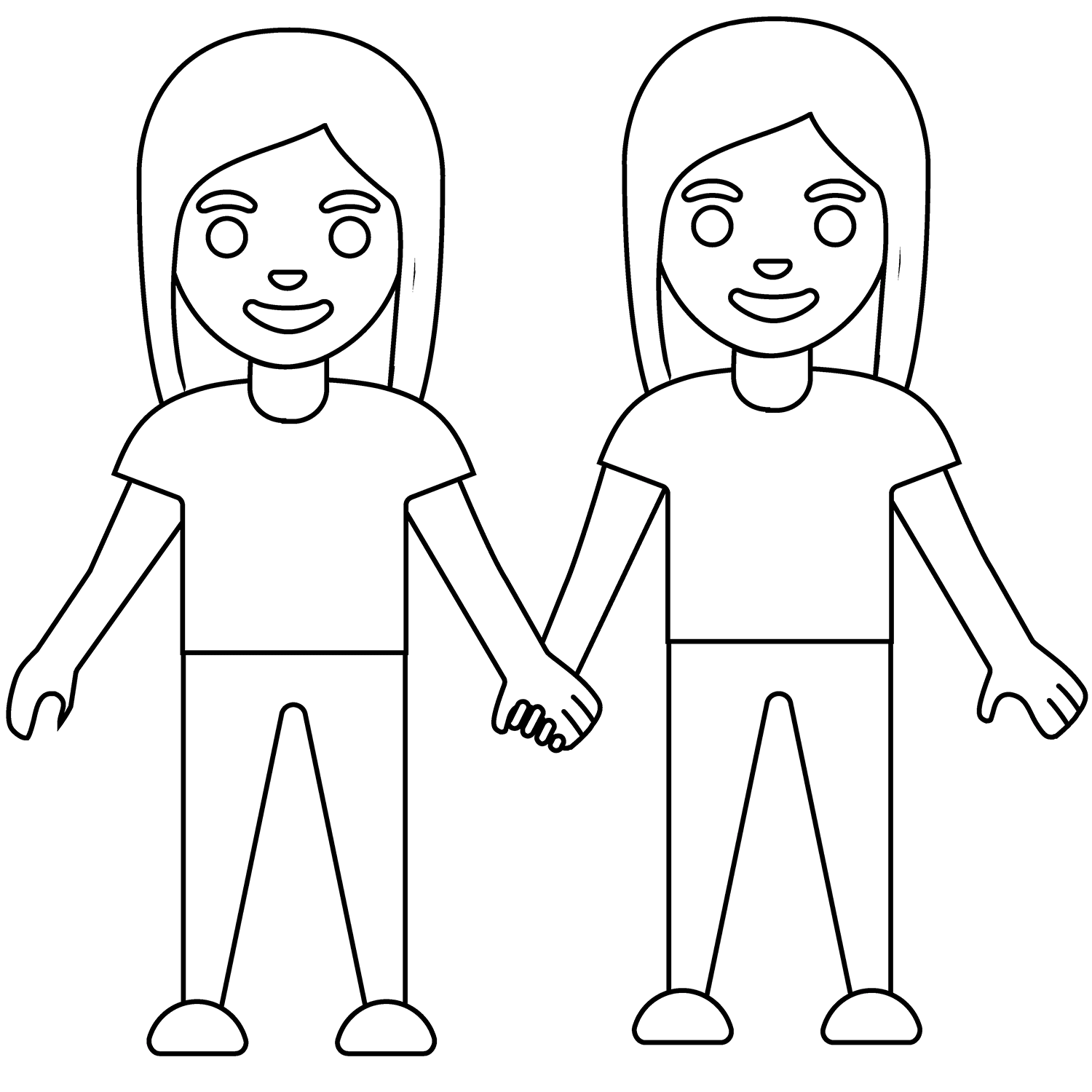 Women Holding Hands Emoji Coloring Page Free Printable Coloring Pages ...