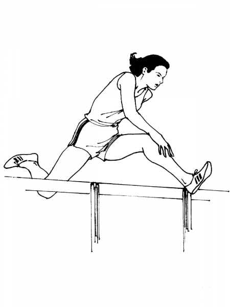 Women Running Hurdles coloring page image