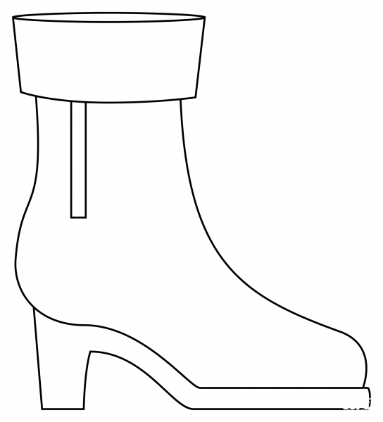 Women’s Boot coloring page image