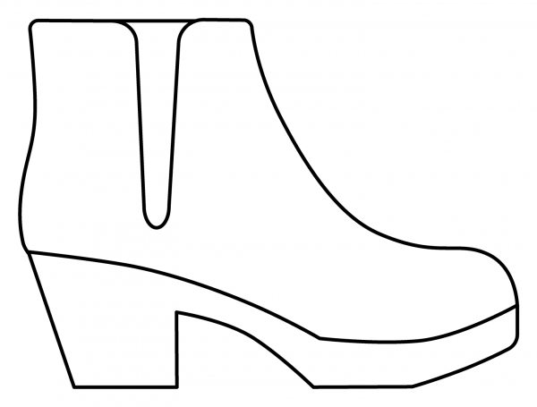 Women’s Boot Emoji coloring page image