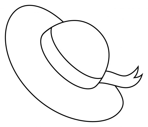Women’s Hat Emoji coloring page image