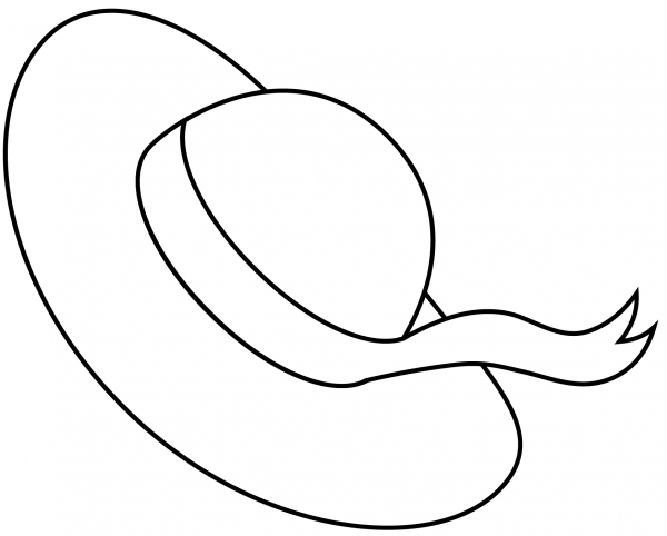Women’s Hat Emoji coloring page image