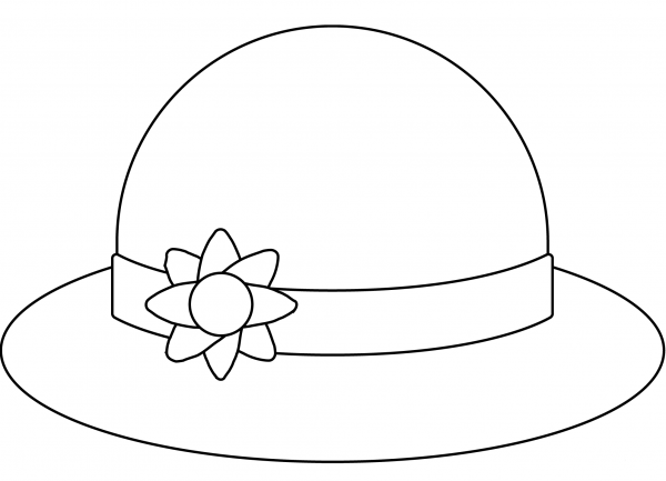 Women’s Hat Emoji coloring page image
