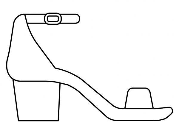 Women’s Sandal Emoji coloring page image