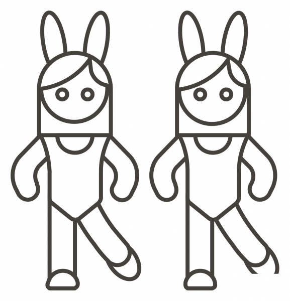 Women with Bunny Ears coloring page image