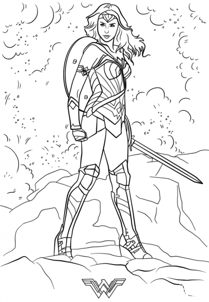 Wonder Woman coloring page image