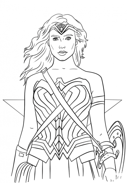 Wonder Woman Portrait coloring page image