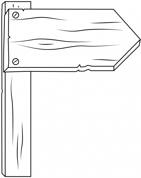 Wood Sign coloring page image