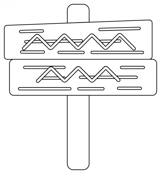 Wood Sign coloring page image