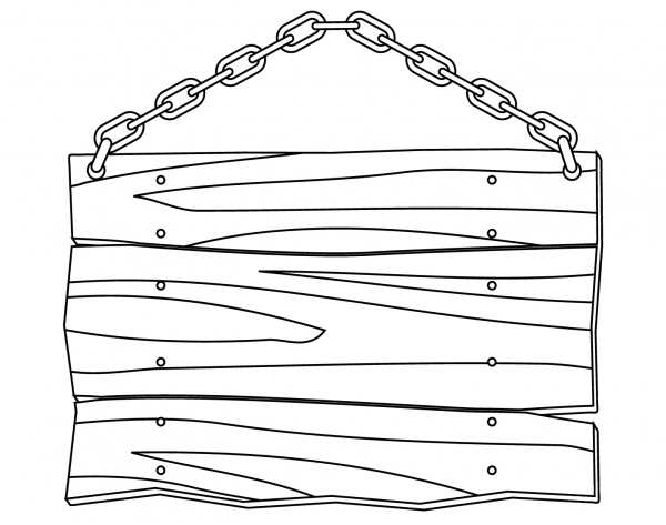 Wood Sign coloring page image