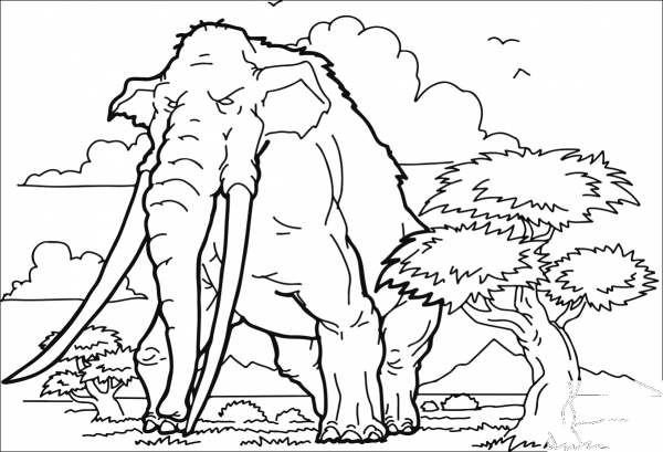 Woolly Mammoth coloring page image