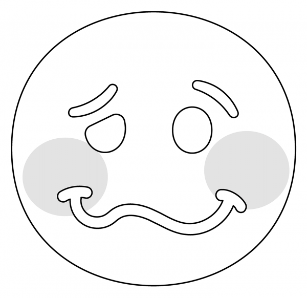 Woozy Face Emoji coloring page image