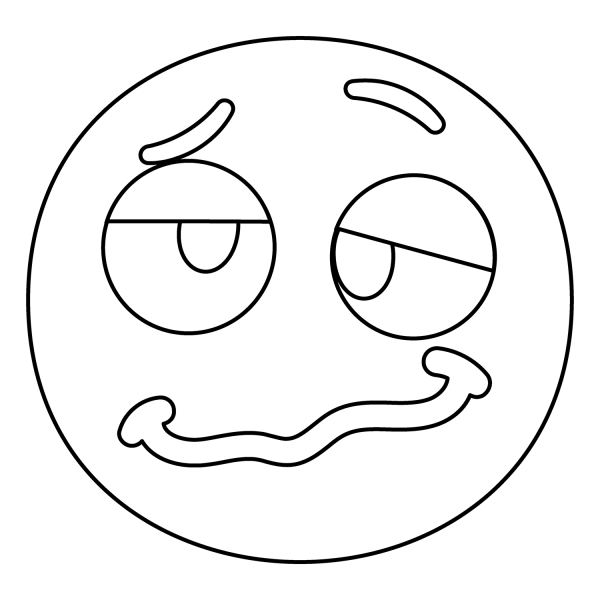 Woozy Face Emoji coloring page image