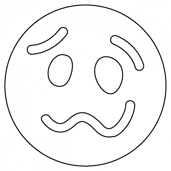 Woozy Face Emoji coloring page image