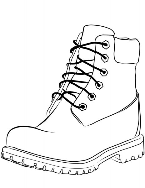 Work Boot coloring page image
