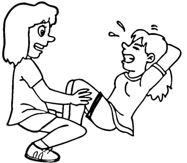 Working on Belly Muscles coloring page image