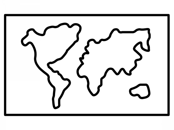 World Map Emoji coloring page image