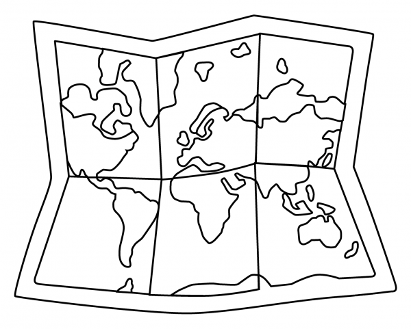 World Map Emoji coloring page image