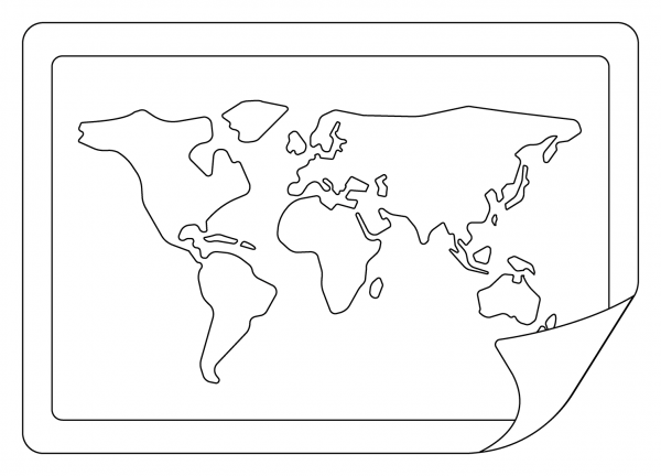 World Map Emoji coloring page image
