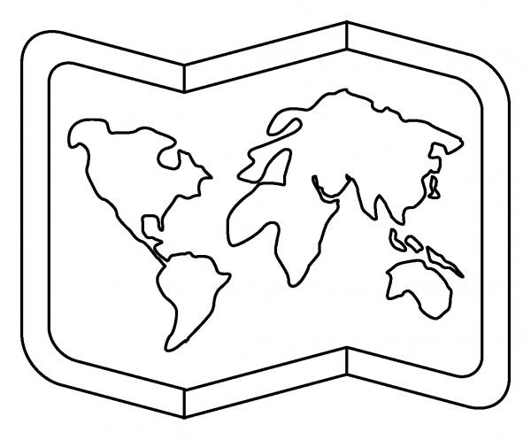 World Map Emoji coloring page image