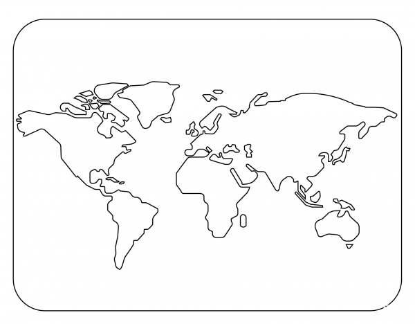 World Map Emoji coloring page image