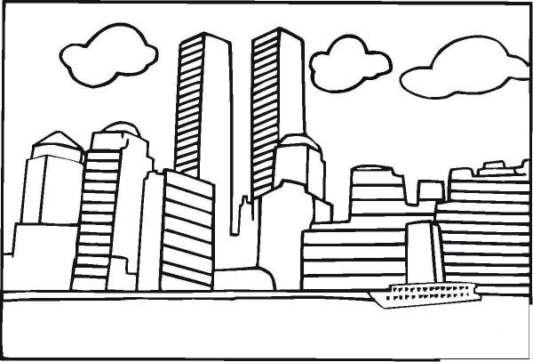 World Trade Center Before 9-11 coloring page image