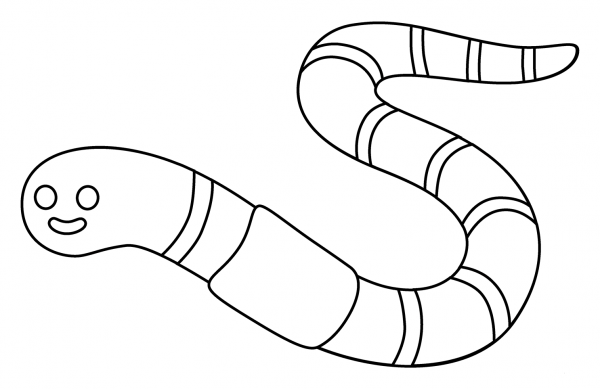Worm Emoji coloring page image