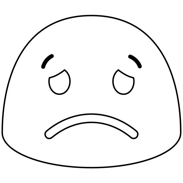 Worried Face Emoji coloring page image