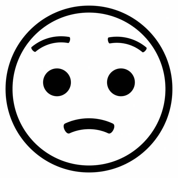 Worried Face Emoji coloring page image