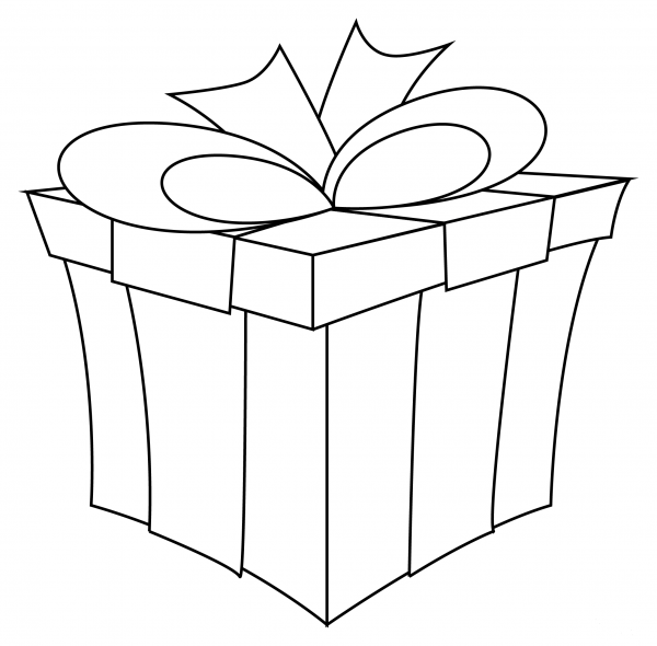 Wrapped Gift coloring page image