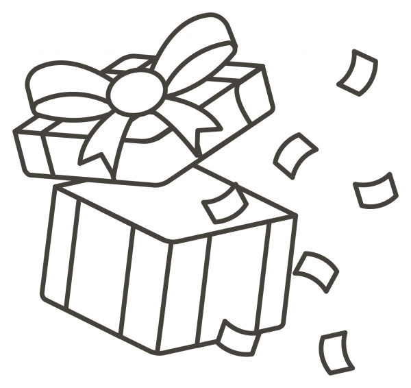 Wrapped Gift coloring page image