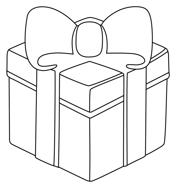 Wrapped Gift Emoji coloring page image