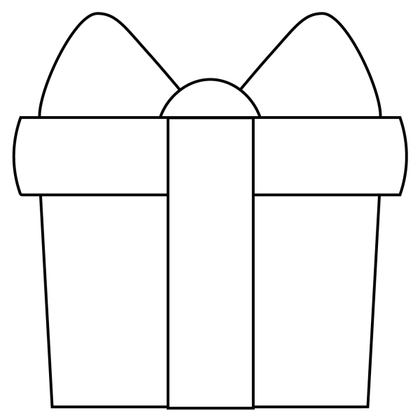 Wrapped Gift Emoji coloring page image