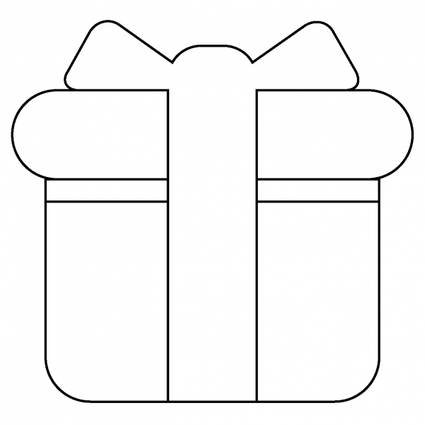 Wrapped Gift Emoji coloring page image