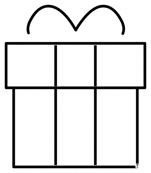 Wrapped Gift Emoji coloring page image