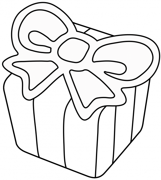 Wrapped Gift Emoji coloring page image