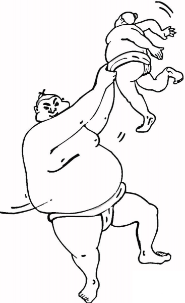 Wrestlers Sumo  coloring page image