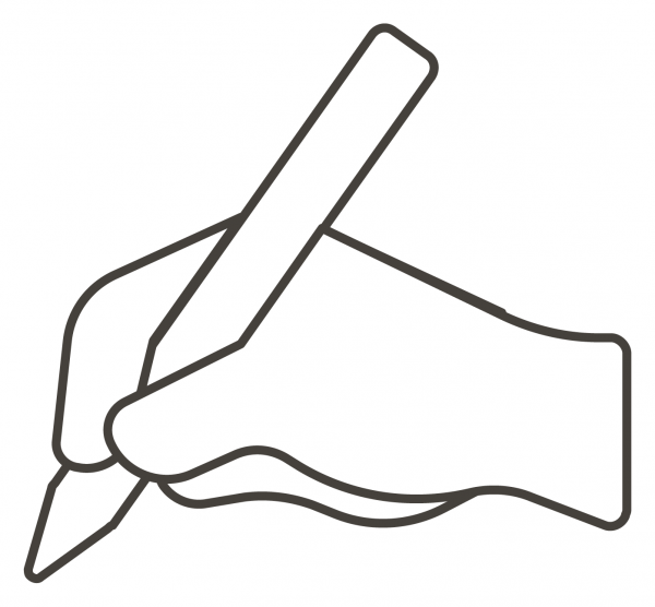 Writing Hand coloring page image