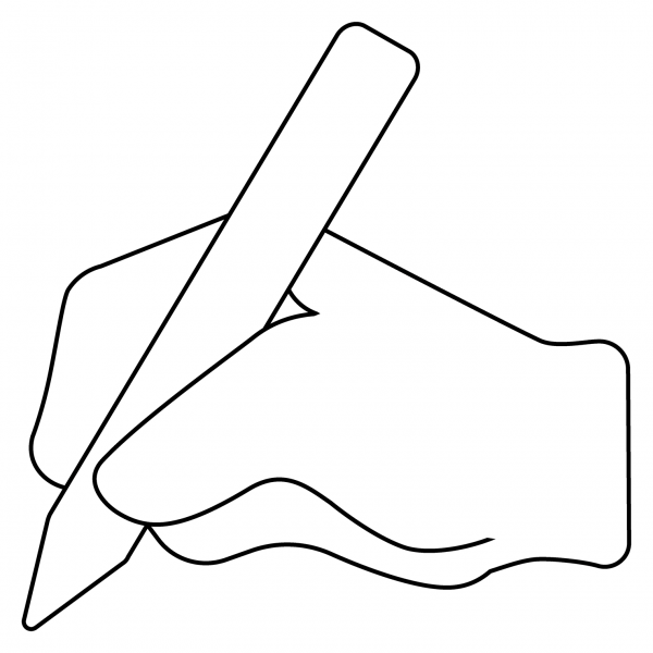 Writing Hand Emoji coloring page image