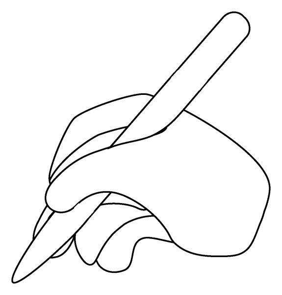 Writing Hand Emoji coloring page image
