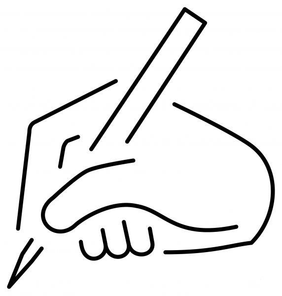 Writing Hand Emoji coloring page image